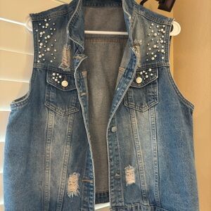 Studded Denim Vest